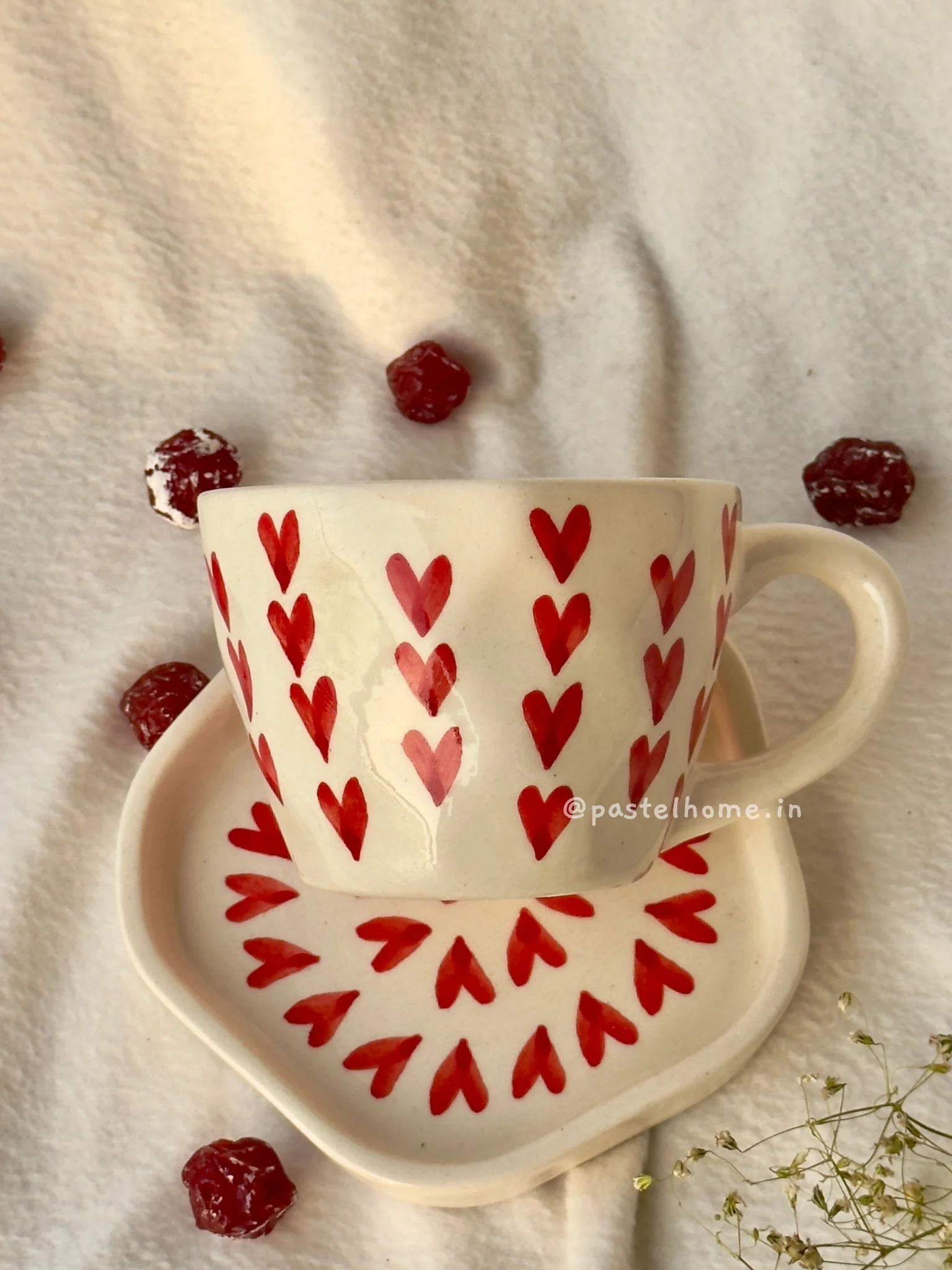 Handpainted Ceramic Heart Mug - Image 3
